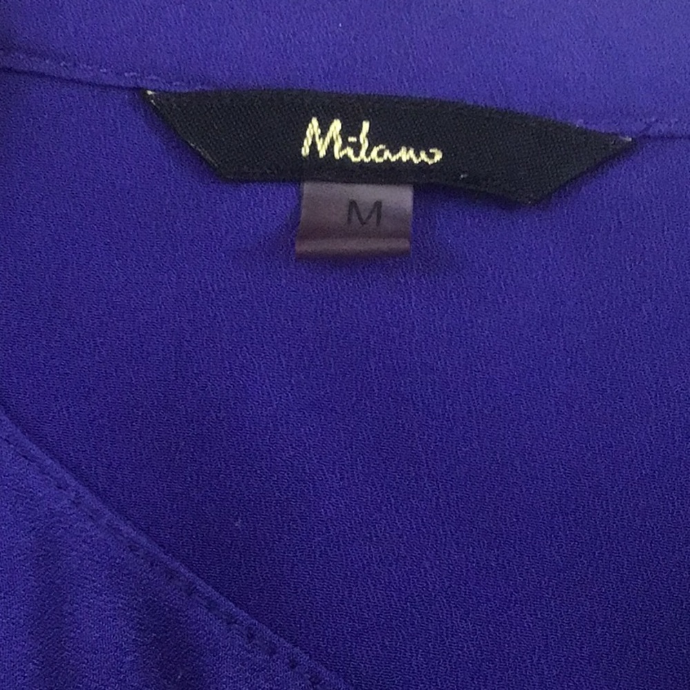 - Royal Blue Ruffle front Blouse - Picture 4 of 4